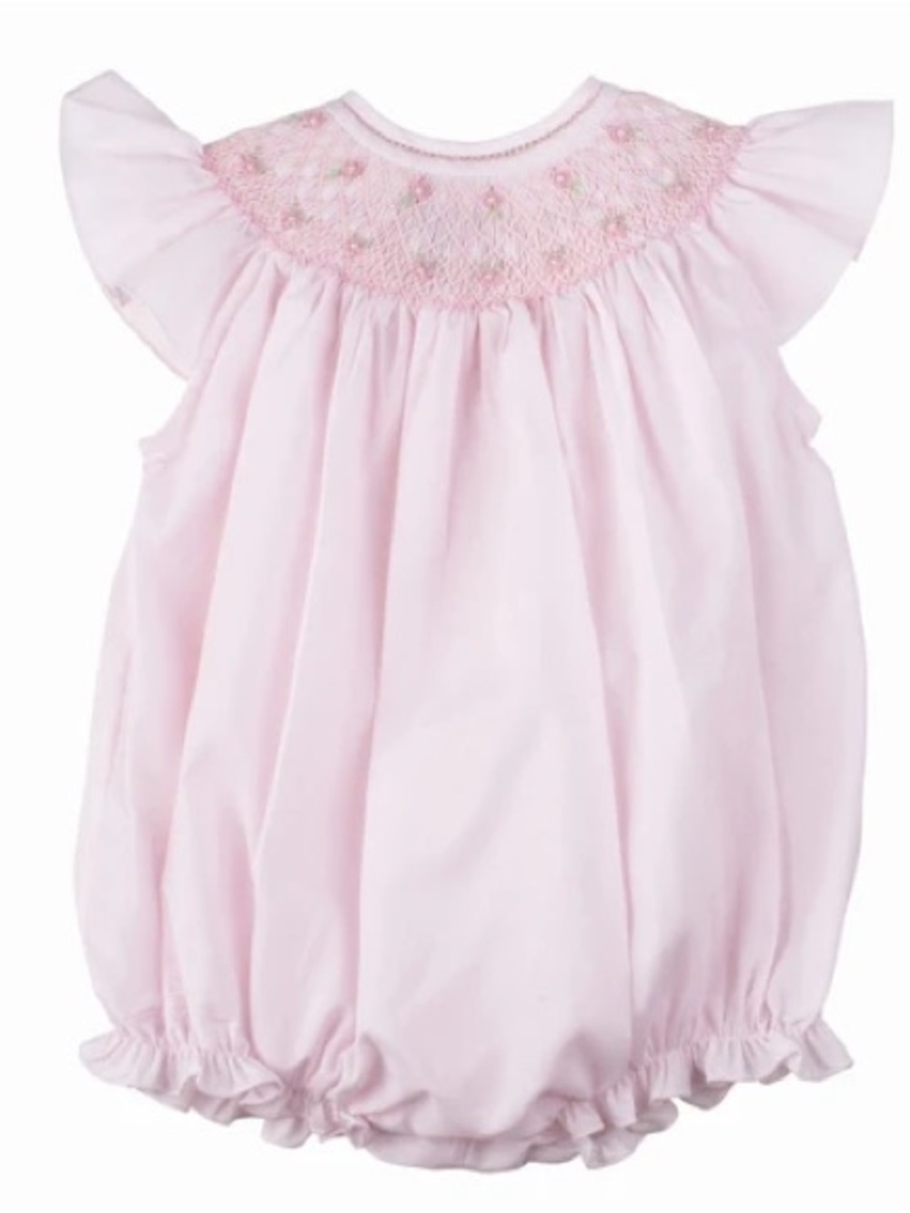 Feltman Brothers Handmade Pink Smocked Baby Bubble Romper size 18m